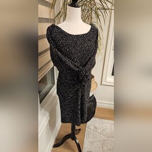 Dynamite Black and White Knit Long Sleeve Dress